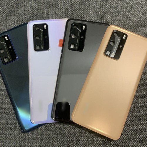 Задняя крышка для Huawei P40 чёрный (с линзой камеры) HQ