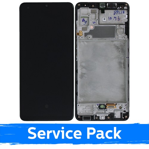 LCD Ekranas skirtas Samsung A325 A32 4G Juodas Su Rėmu (Service Pack)