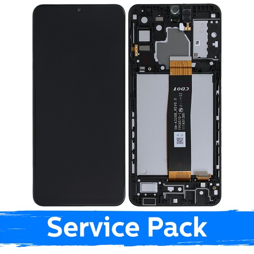 LCD дисплей для Samsung A326 A32 5G чёрный с рамкой (Service Pack)