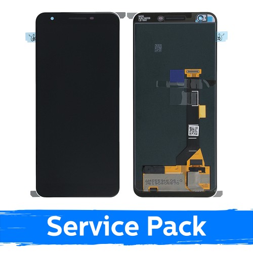 LCD ekranas suderinamas su Google Pixel 3A juodas su rėmeliu (Service Pack)