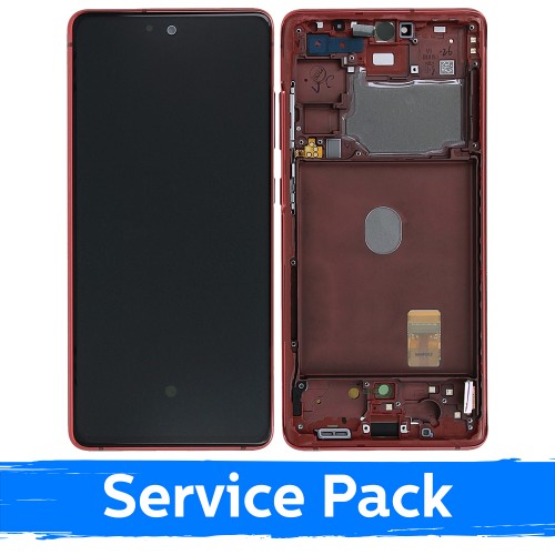 LCD дисплей для Samsung G780 S20 FE (G781 S20 FE 5G) с рамкой Cloud Red (Service Pack)