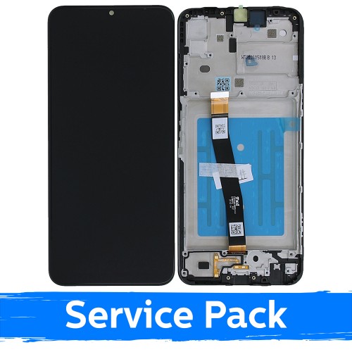 LCD дисплей для Samsung A226 A22 5G чёрный с рамкой (Service Pack)