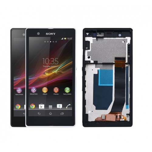 LCD Ekranas suderinamas su Sony Xperia Z C6603 su baltu rėmeliu HQ