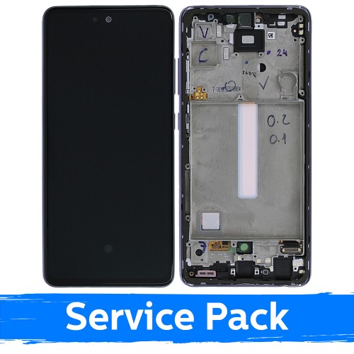 LCD ekranas, suderinamas su Samsung A525 (A526) A52 su rėmu / Awesome Violet / (Service Pack)