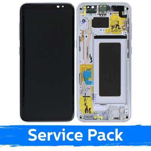 LCD ekranas, suderinamas su Samsung G950 S8 su rėmu / sidabrinis / (Service Pack)