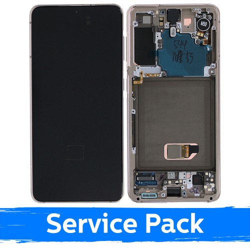 LCD ekranas, suderinamas su Samsung G991 S21 su rėmu / Phantom Violet / (Service Pack)