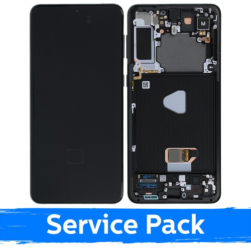 LCD-дисплей для Samsung G996 S21 Plus в рамке Phantom Black (Service Pack)