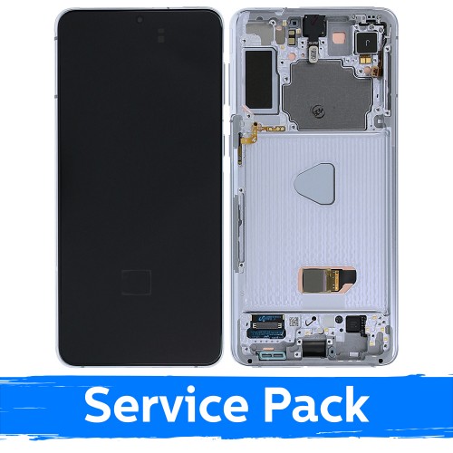 LCD Display Compatible With Samsung G996 S21 Plus With Frame / Phantom Silver / (Service Pack)