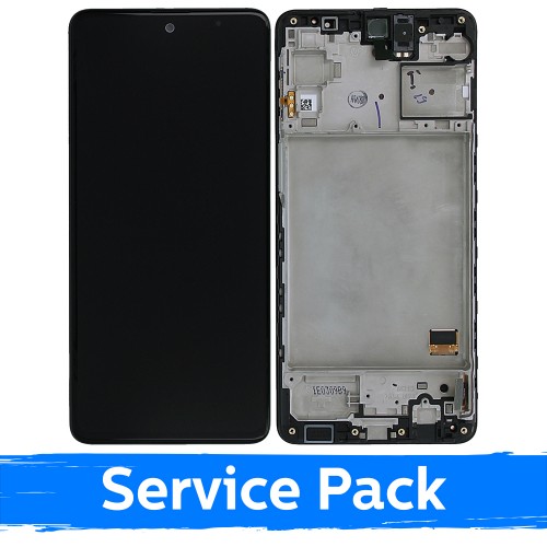 LCD дисплей совместимый с Samsung M317 M31s черный с рамкой (Service Pack)