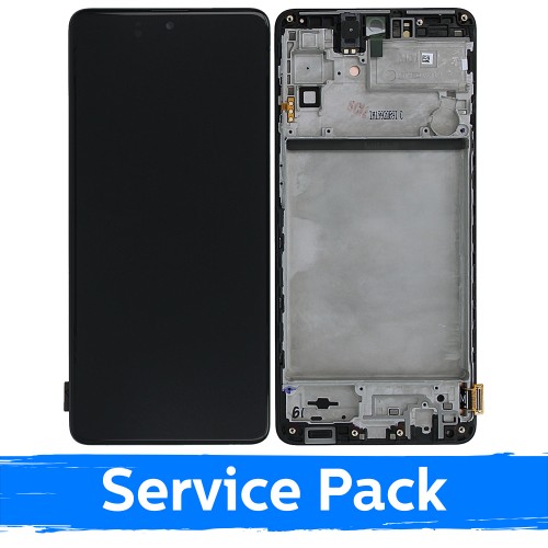 LCD ekranas, suderinamas su Samsung M515 M51, juodas su rėmu (Service Pack)