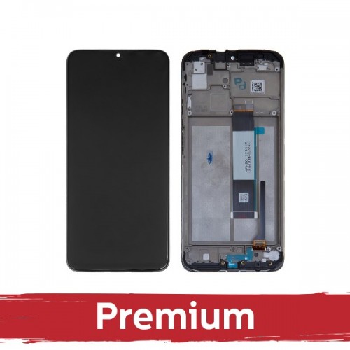 LCD ekranas suderinamas su Xiaomi Redmi 9T / Poco M3 juodas su rėmeliu OEM