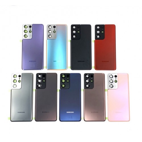 Задняя крышка для Samsung G998 S21 Ultra фантомный серый (с линзой камеры) OEM