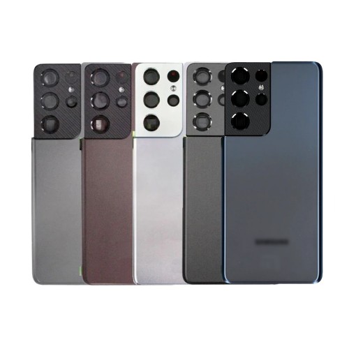 Задняя крышка для Samsung G998 S21 Ultra фантомный серебристый (с линзой камеры) OEM