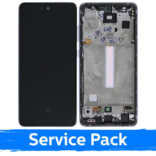 LCD ekranas suderinamas su Samsung A528 A52s su rėmeliu / Awesome Purple / (Service Pack)