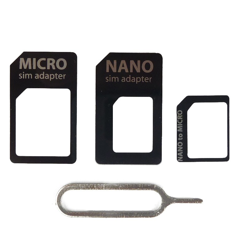 NanoSIM ir MicroSIM kortelių adapterių rinkinys