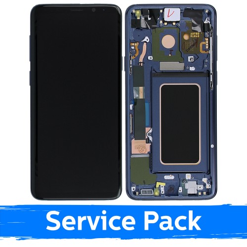 LCD дисплей для Samsung G965 S9 Plus с рамкой / коралловый синий / (сервисный пакет)