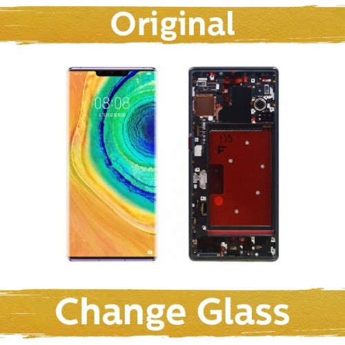 LCD ekranas suderinamas su Huawei Mate 30 Pro su rėmeliu / juodas / (atnaujintas: Kinija)