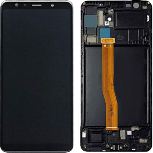 Ekranas skirtas Samsung A750 2018 A7 juodas su rėmeliu HQ