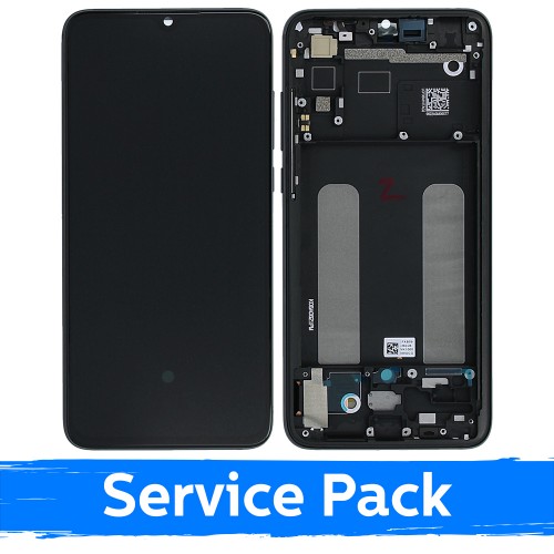 LCD Display Compatible With Xiaomi Mi 9 Lite With Frame / Onyx Grey / (Service Pack)