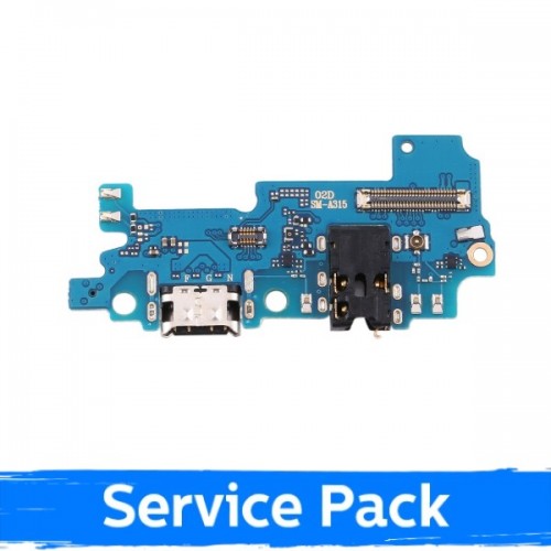 Разъём зарядки совместимый с Samsung A315 A31 со шлейфом / серебристый (Service Pack)
