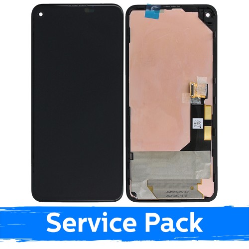 LCD ekranas suderinamas su Google Pixel 5A 5G juodas su rėmeliu (Service Pack)