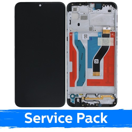 LCD дисплей совместимый с Samsung A107 A10s чёрный с рамкой (Service Pack)