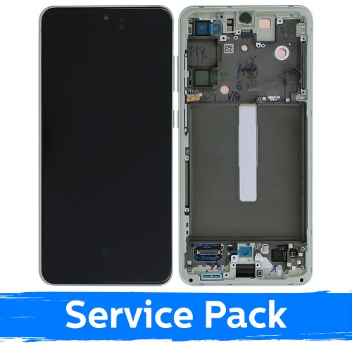 LCD ekranas skirtas Samsung G990 S21 FE 5G su rėmeliu / Olive / (Service Pack)