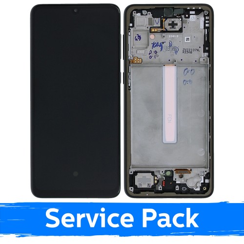 LCD ekranas skirtas Samsung A336 A33 5G su rėmeliu / juodas / (Service Pack)