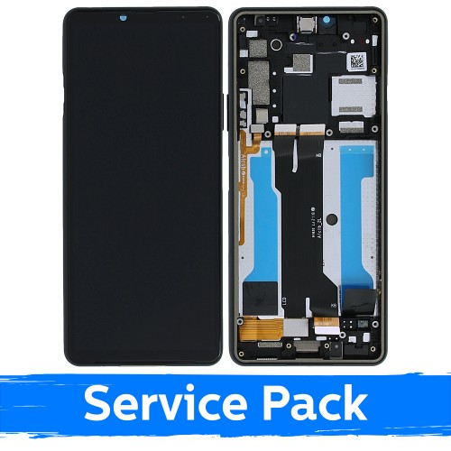 LCD ekranas suderinamas su Sony Xperia 10 III juodas su rėmeliu (Service Pack)