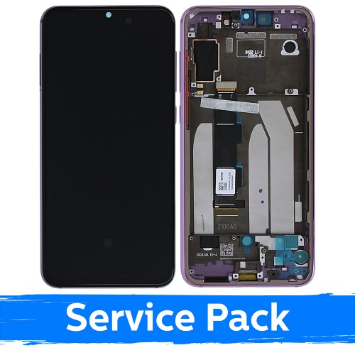 LCD ekranas suderinamas su Xiaomi Mi 9 SE su rėmeliu / violetinis / (Service Pack)