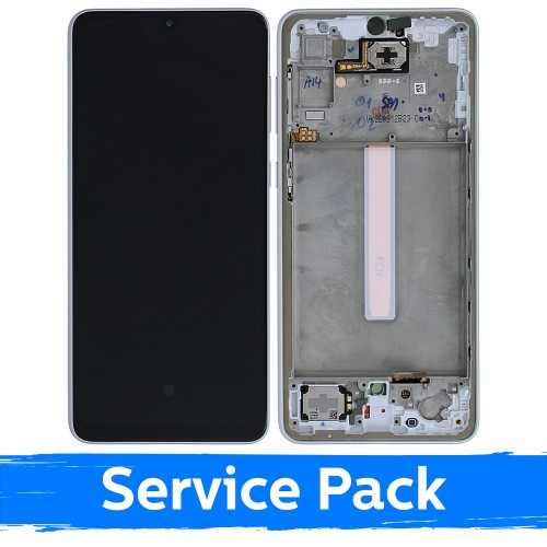 LCD ekranas suderinamas su Samsung A336 A33 5G su rėmeliu / baltas / (Service Pack)