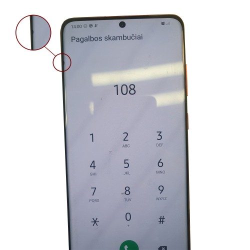 LCD ekranas suderinamas su Samsung G985 S20 Plus / Aura Red / (Telemax atnaujintas) (su defektais 108)