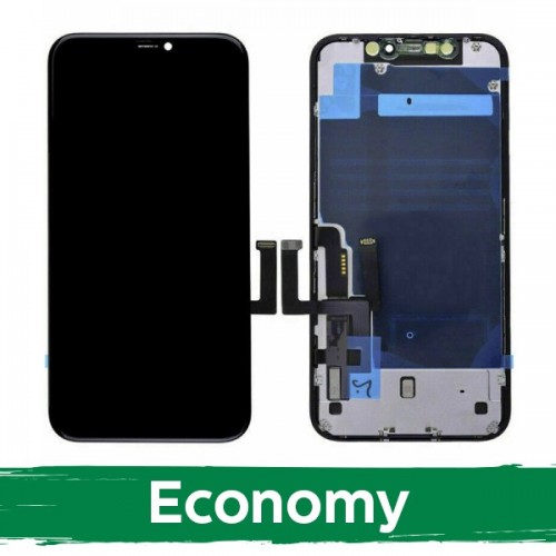LCD дисплей совместим с iPhone 11 чёрный (INCELL с металлической пластиной / Economy)