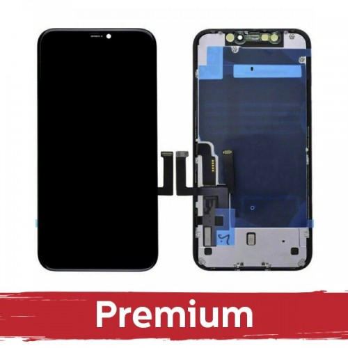 LCD дисплей совместимый с iPhone 11 чёрный (INCELL с металлической пластиной / Premium) /*Removable IC*/