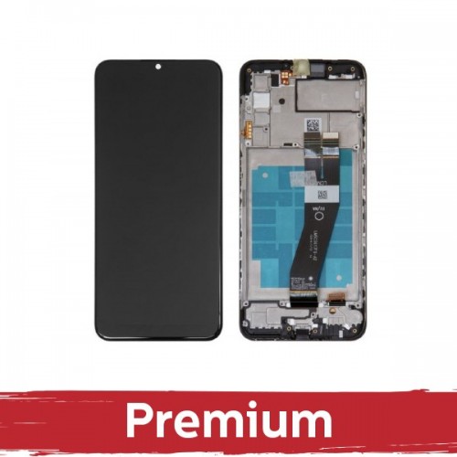 LCD ekranas suderinamas su Samsung A037G A03s juodas su rėmeliu OEM