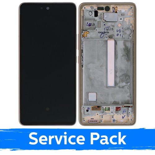 LCD дисплей для Samsung A536 A53 5G с рамкой персиковый (Service Pack)