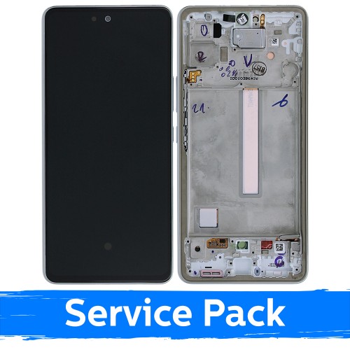 LCD дисплей для Samsung A536 A53 5G с рамкой белый (Service Pack)