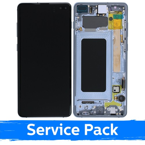 LCD ekranas suderinamas su Samsung G975 S10 Plus su rėmeliu / Prism Blue / (Service Pack)