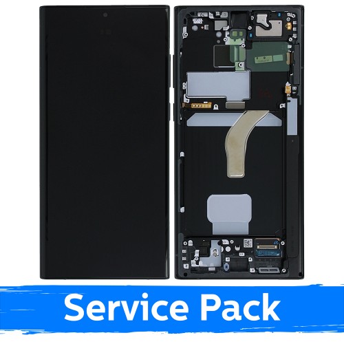 LCD Display Compatible With Samsung S908 S22 Ultra With Frame / Graphite (Red)(Sky Blue) / (Service Pack)