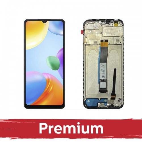 LCD ekranas suderinamas su Xiaomi Redmi 10C juodas su rėmeliu OEM