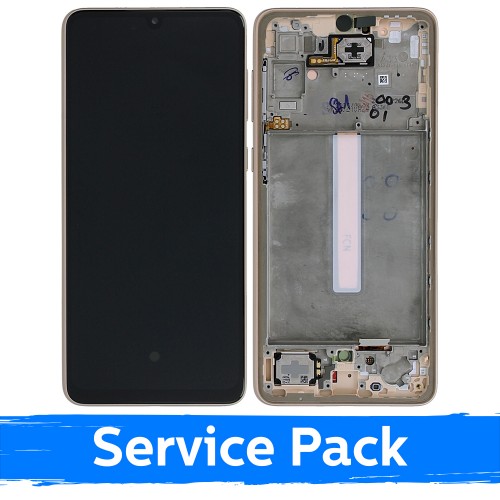 LCD ekranas skirtas Samsung A336 A33 5G su rėmeliu / Peach / (Service Pack)