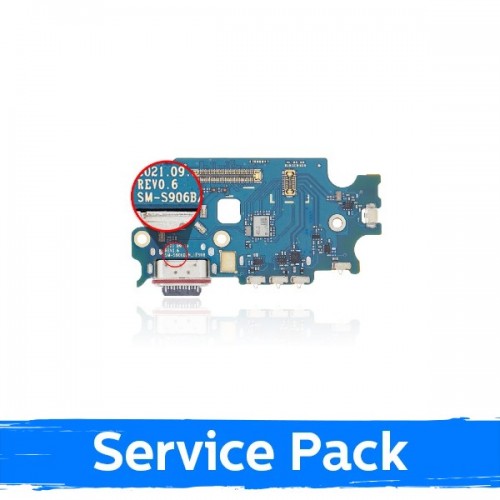 Charging Port Compatible With Samsung S906 S22 Plus With Flex / Plata (Service Pack)