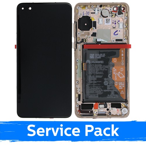 LCD Display Compatible With Huawei P40 With Frame / Blush Gold / (Service Pack)
