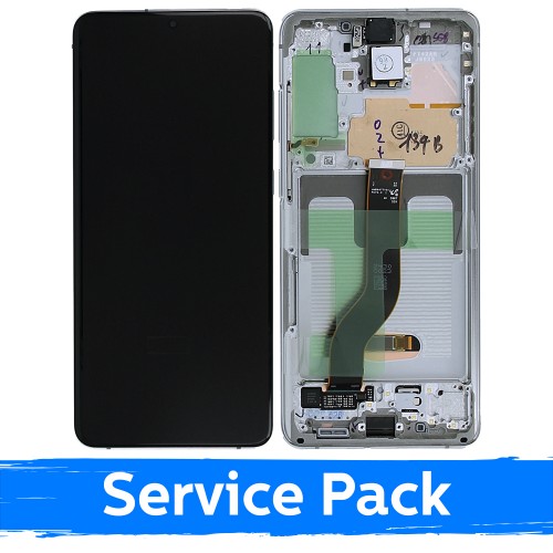 LCD ekranas skirtas Samsung G986 (G985) S20 Plus su rėmeliu / Cloud White / (Service Pack)