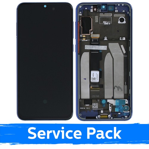 LCD Display Compatible With Xiaomi Mi 9 SE With Frame  / Blue / (Service Pack)