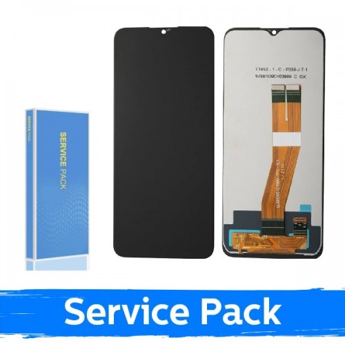 LCD ekranas suderinamas su Samsung A037F A03s non-EU juodas (Service Pack / Aftermarket)(NF versija)