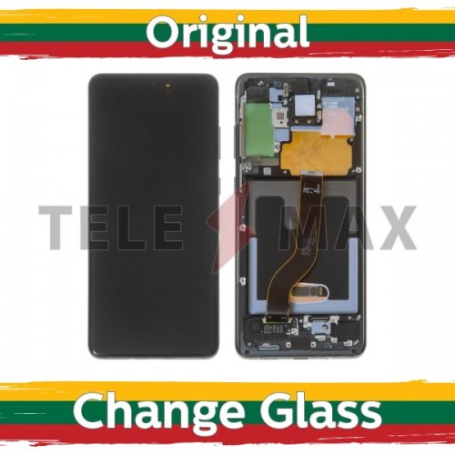 LCD ekranas skirtas Samsung G986 (G985) S20 Plus / Cosmic Black / originalus (Atnaujintas: Telemax)