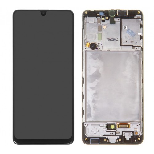 LCD дисплей совместимый с Samsung A315 A31 чёрный с рамкой HQ