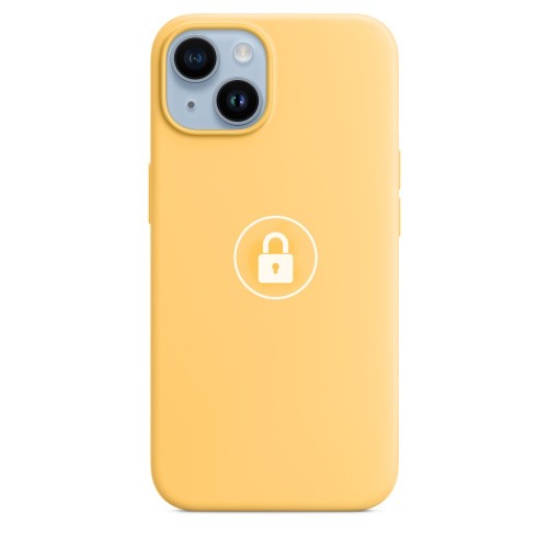 Telefono dėklas Silicone Case v2, skirtas iPhone 14 Plus, Sunglow, pakuotėje