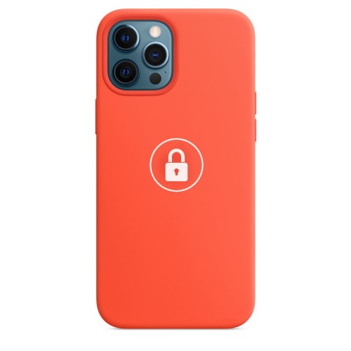 Telefono dėklas Silicone Case v2, skirtas iPhone 12 Pro Max, Electric Orange, pakuotėje